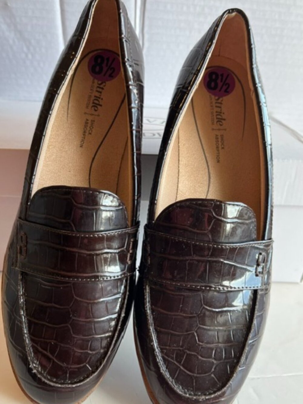 Life Stride brown comfort loafers.